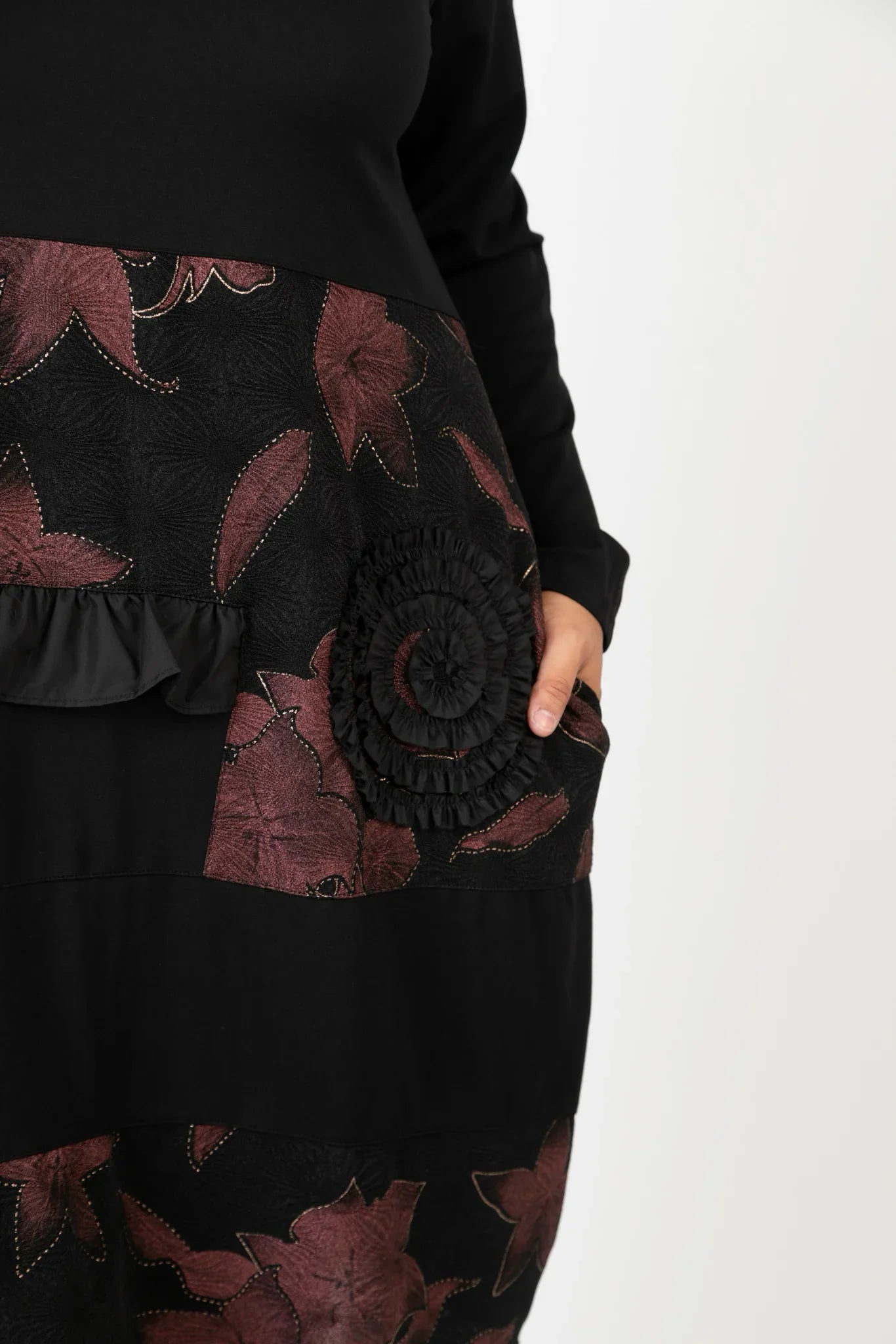 Pomme Rouge Kleid C6623, Schwarz/Rot