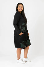 Pomme Rouge Kleid C6623, Schwarz/Grün