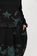 Pomme Rouge Kleid C6623, Schwarz/Grün