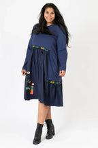 Pomme Rouge Kleid C6629, Blau/Multi