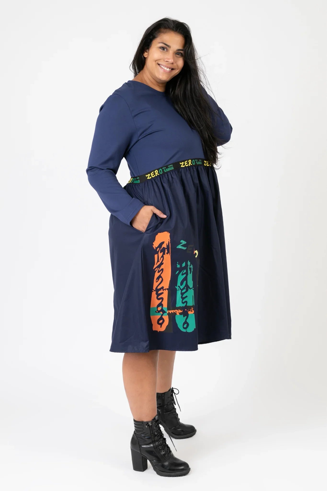 Pomme Rouge Kleid C6629, Blau/Multi