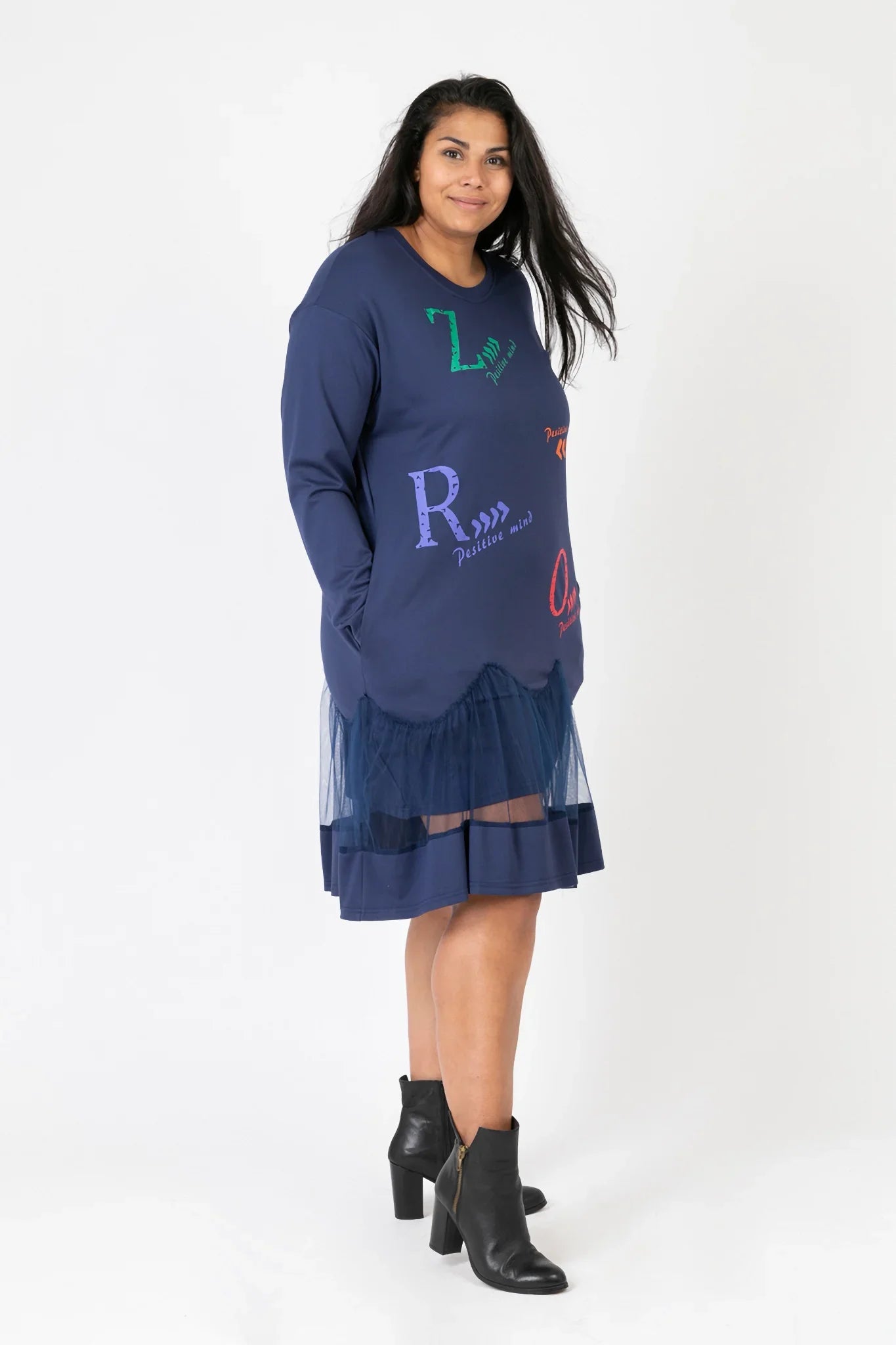Pomme Rouge Kleid C6630, Blau/Multi