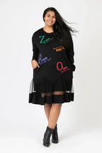 Pomme Rouge Kleid C6630, Schwarz/Multi