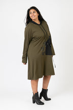 Pomme Rouge Kleid C6635, Khaki/Schwarz