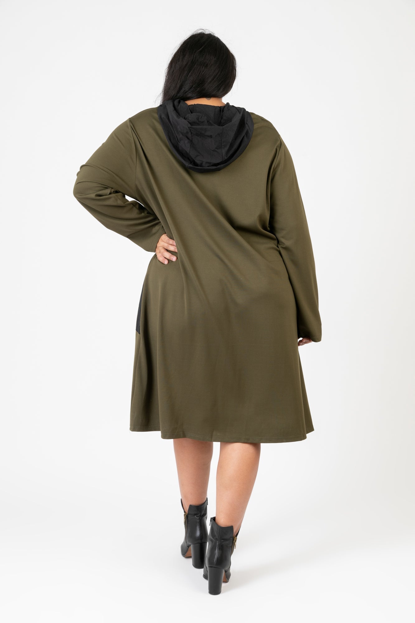Pomme Rouge Kleid C6635, Khaki/Schwarz