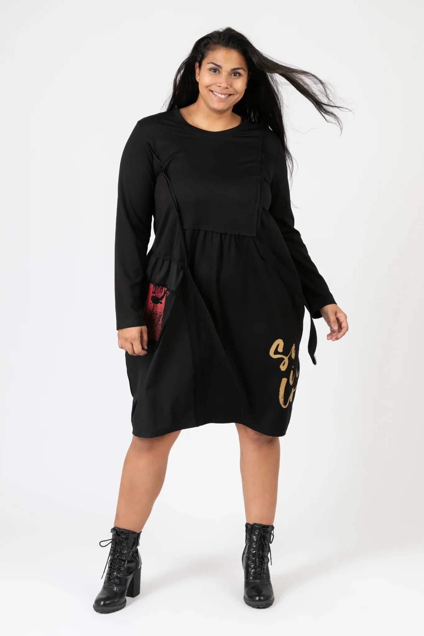 PMR C6637 Dress, Black-Multi