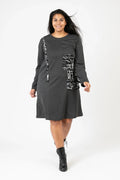 Pomme Rouge Kleid C6638, Grau/Schwarz/Weiß