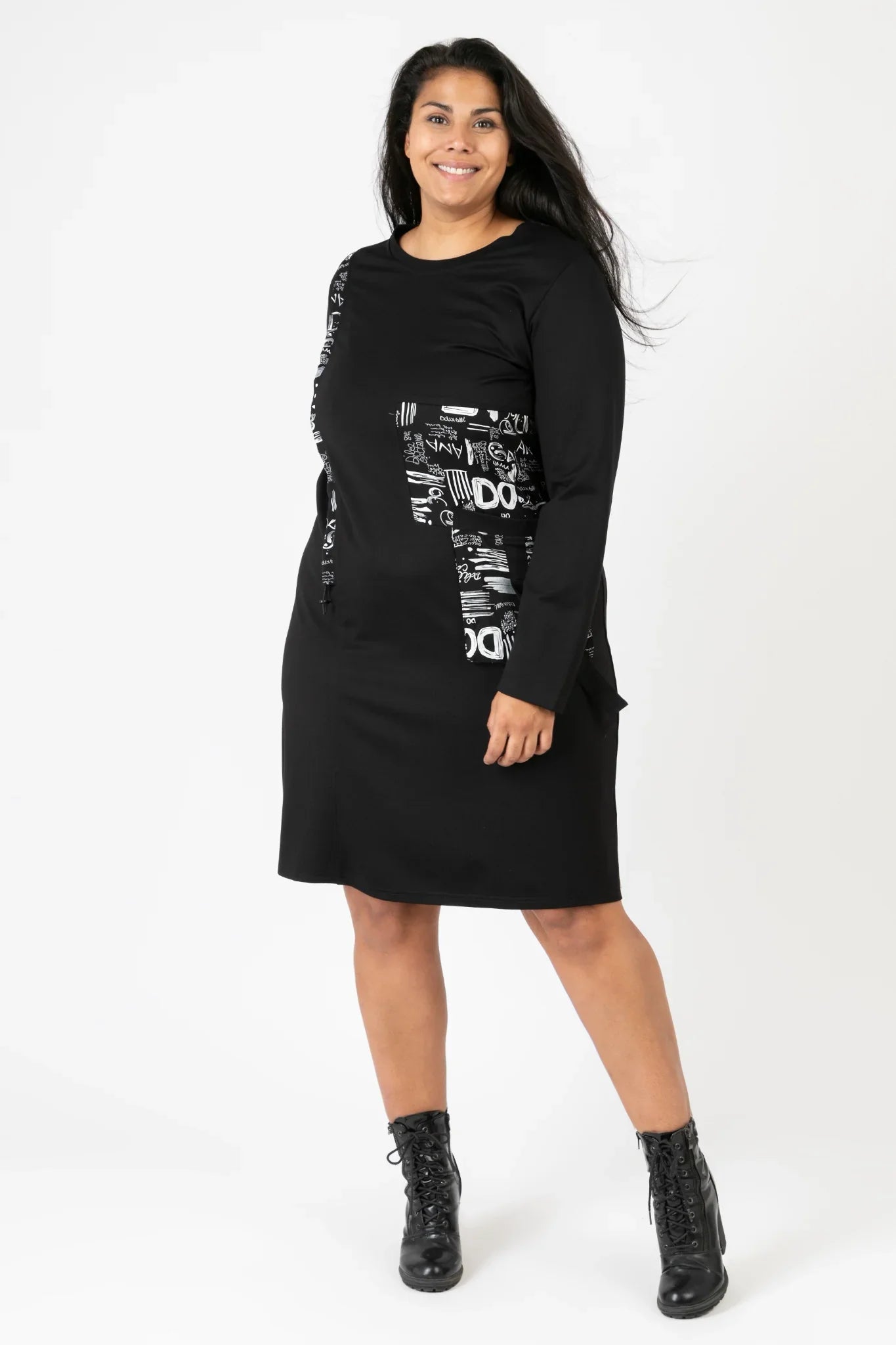 Pomme Rouge Kleid C6638, Schwarz