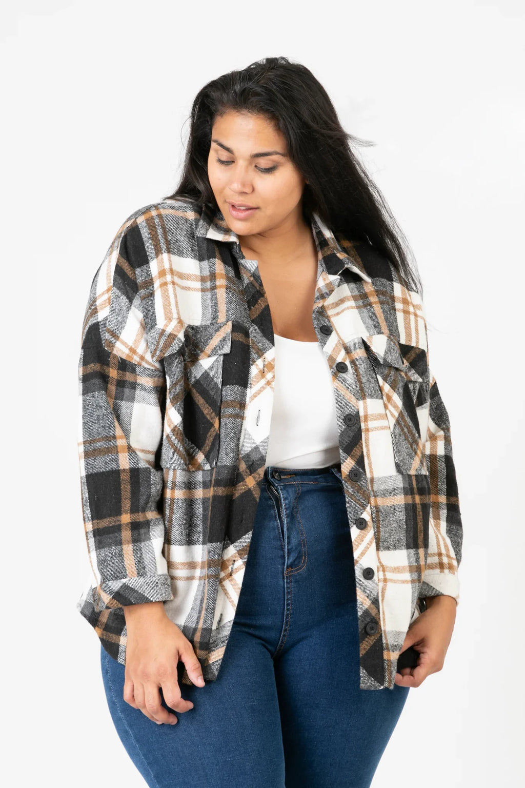 PMR C6650 Jacke, Schwarz-Weiß-Beige