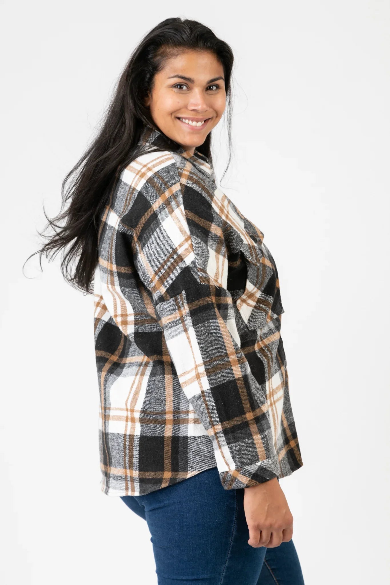 PMR C6650 Jacke, Schwarz-Weiß-Beige