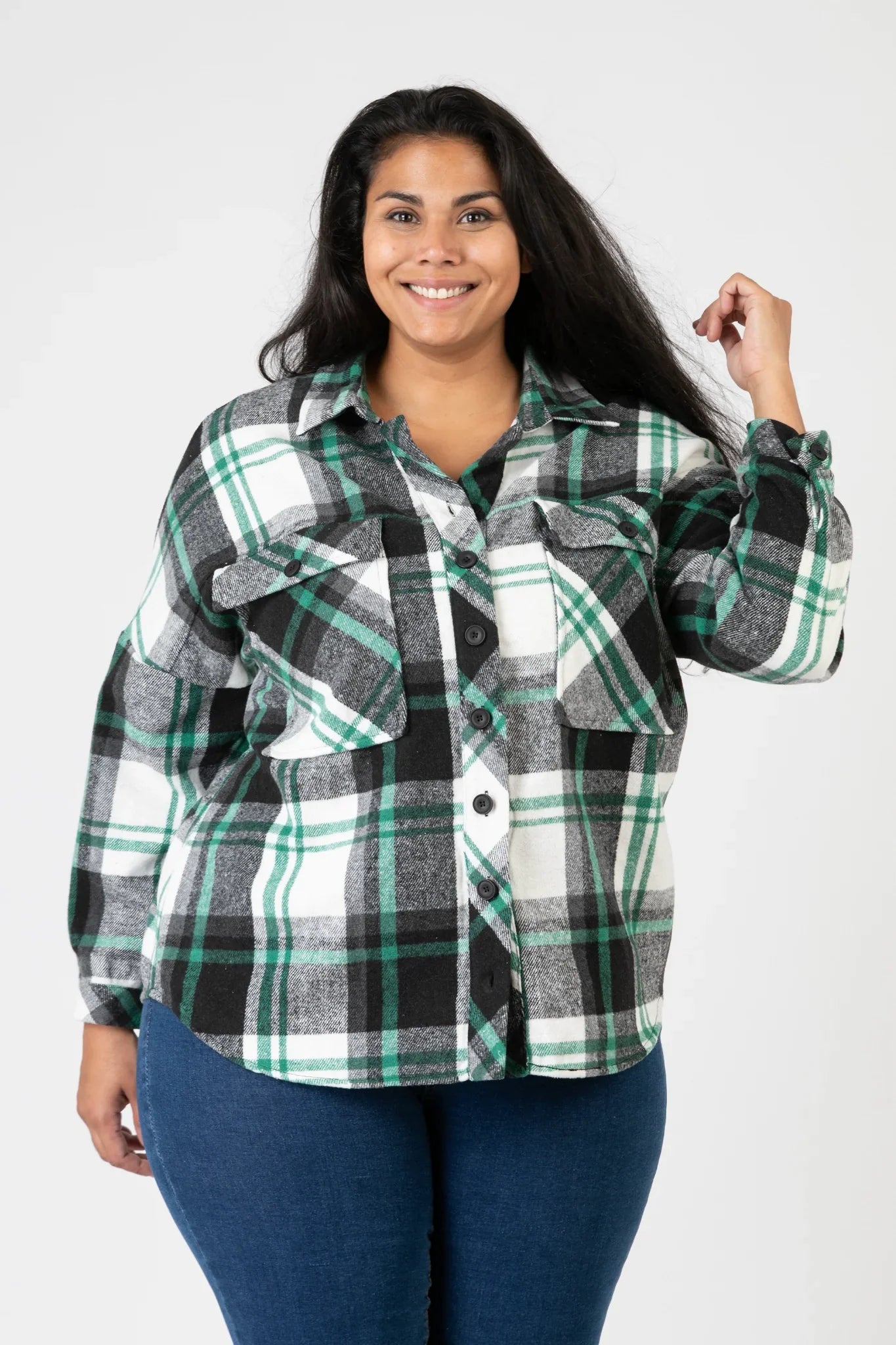 Pomme Rouge Jacke C6650, Schwarz/Weiß/Grün