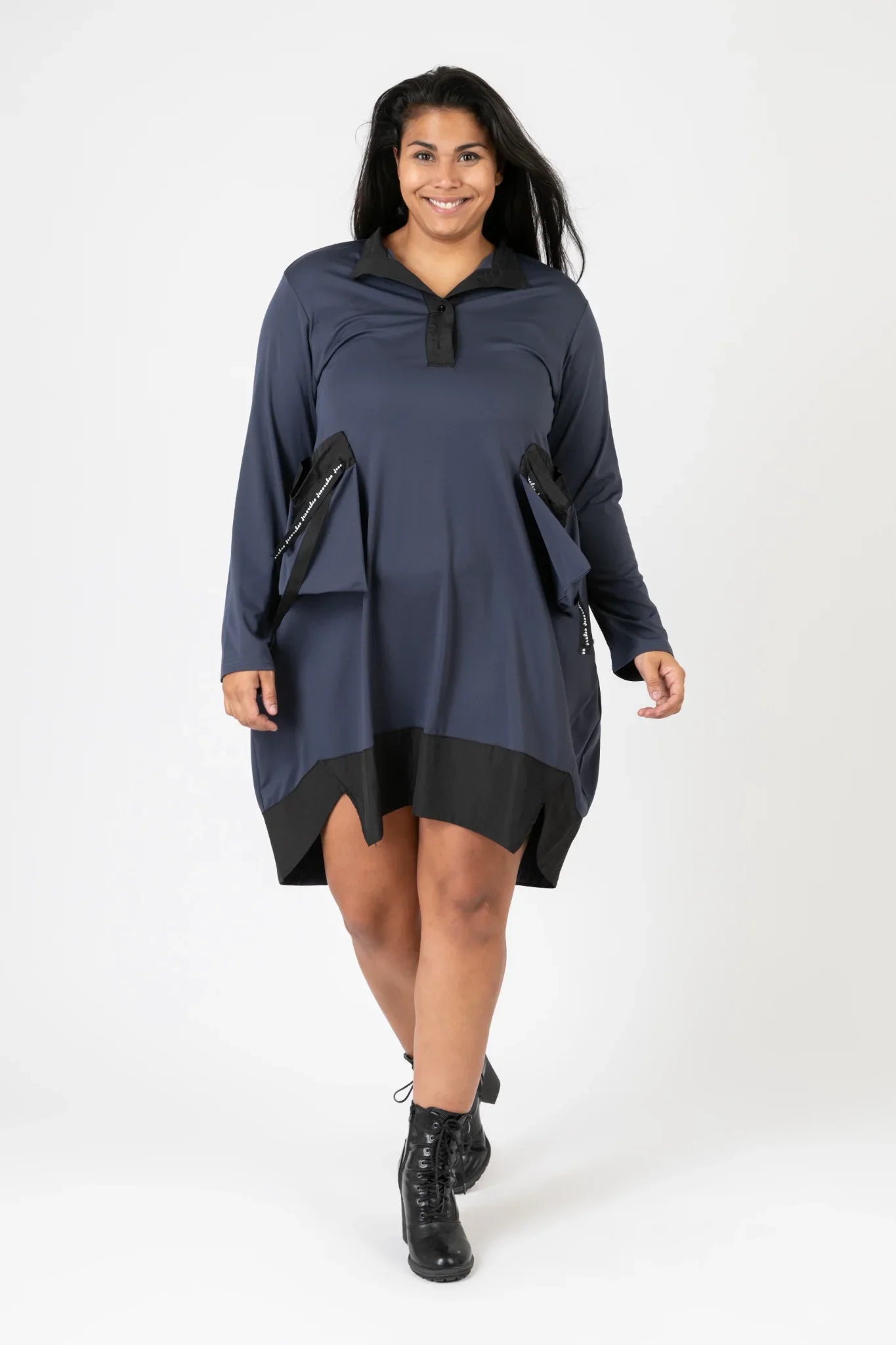 Pomme Rouge Kleid C6651, DunkelBlau/Schwarz