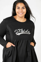 Pomme Rouge Kleid C6652, Schwarz/Silber