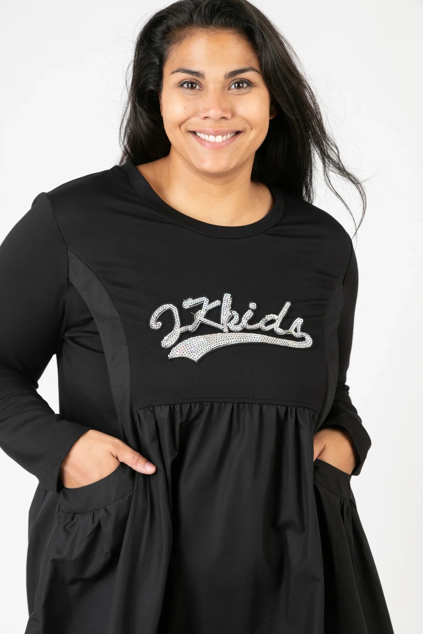 Pomme Rouge Kleid C6652, Schwarz/Silber