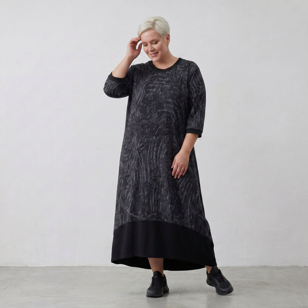 AKH Fashion Kleid 7235 Caramba, Dunkelgrau-Schwarz