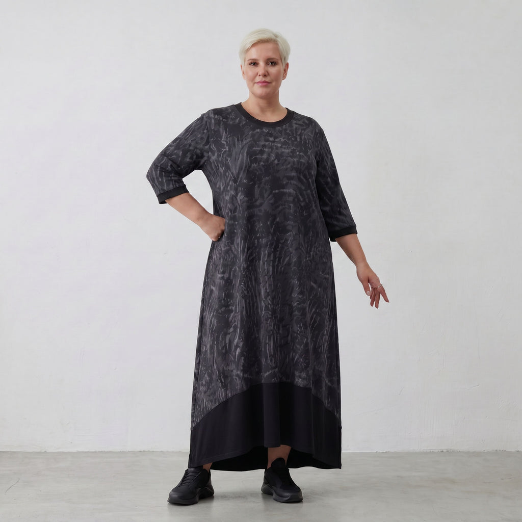 AKH Fashion Kleid 7235 Caramba, Dunkelgrau-Schwarz