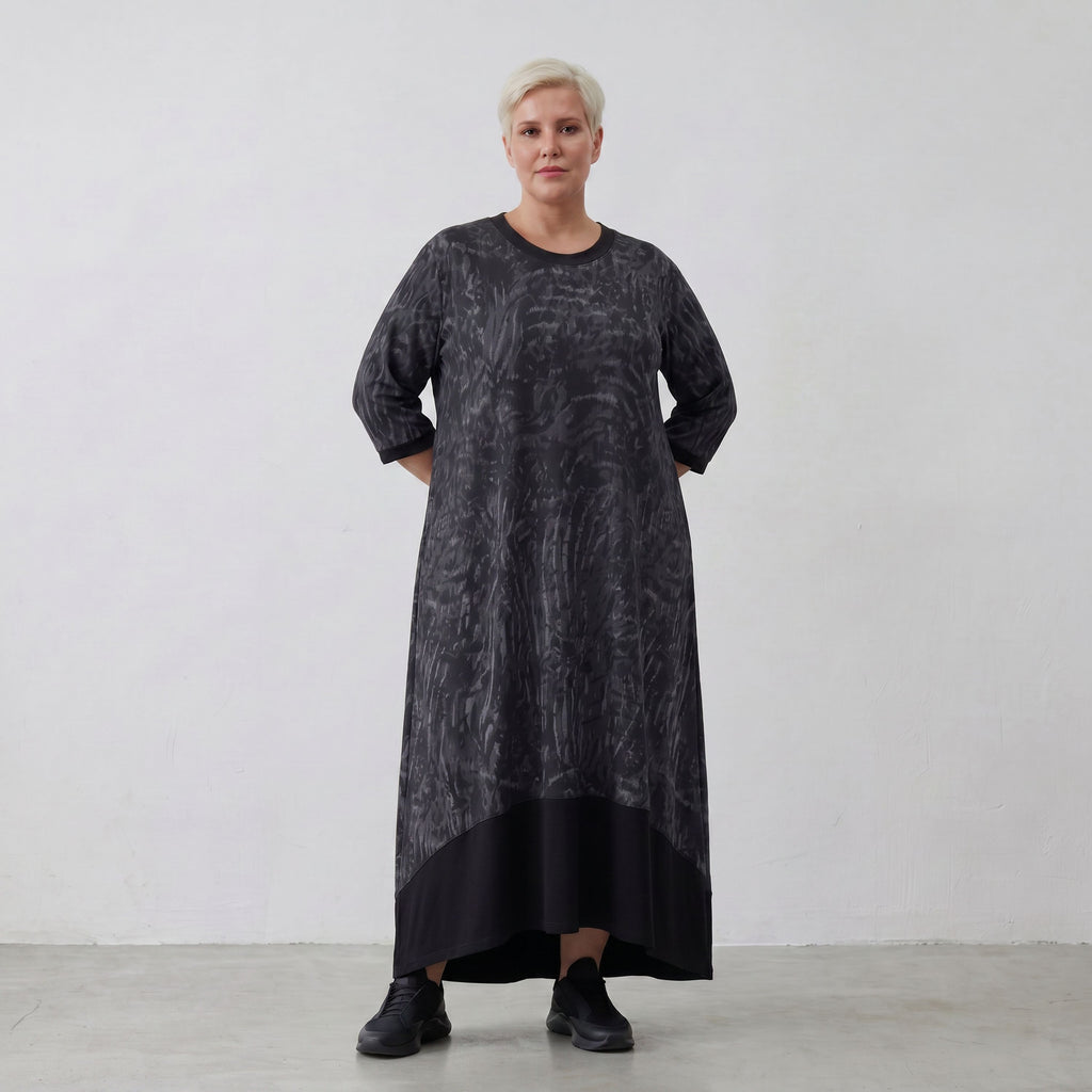 AKH Fashion Kleid 7235 Caramba, Dunkelgrau-Schwarz