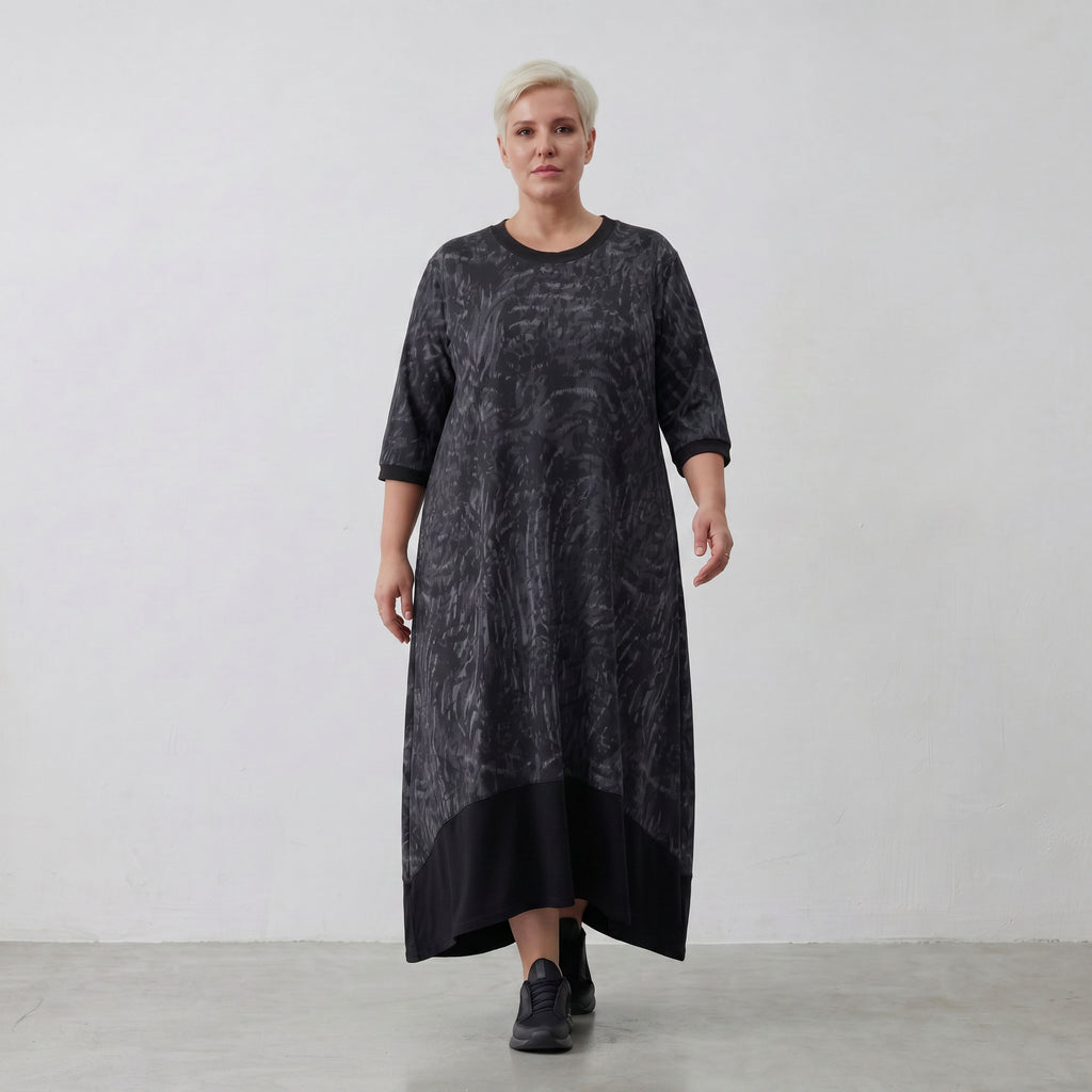 AKH Fashion Kleid 7235 Caramba, Dunkelgrau-Schwarz