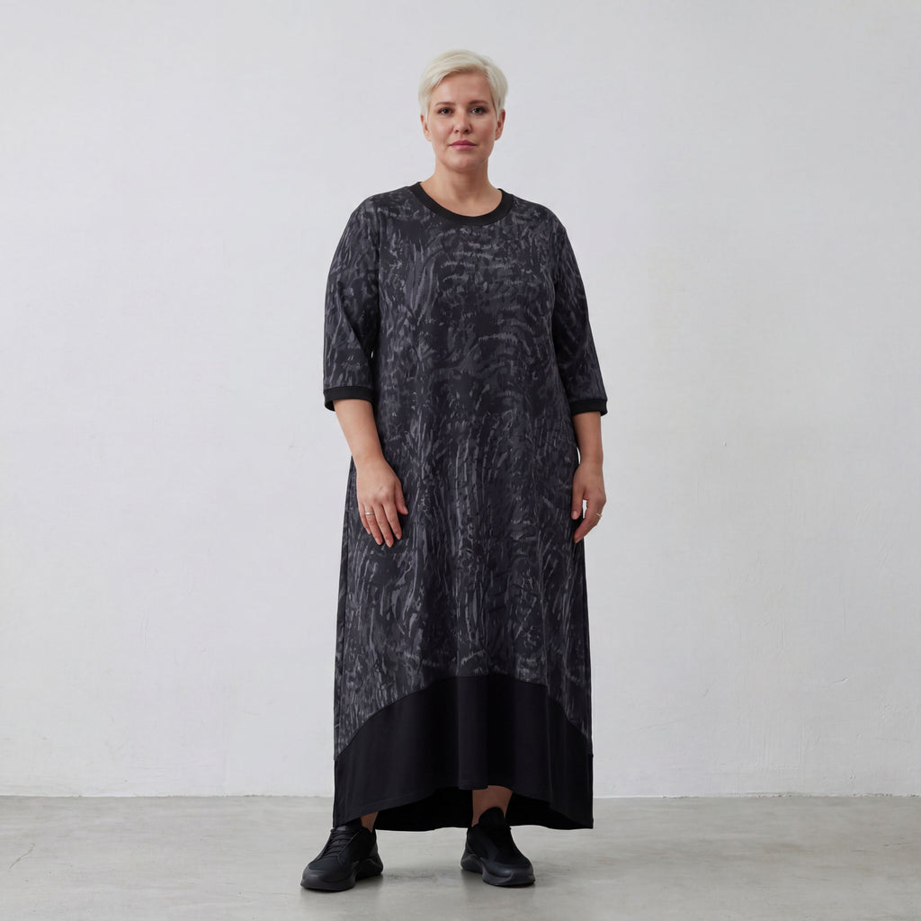 AKH Fashion Kleid 7235 Caramba, Dunkelgrau-Schwarz