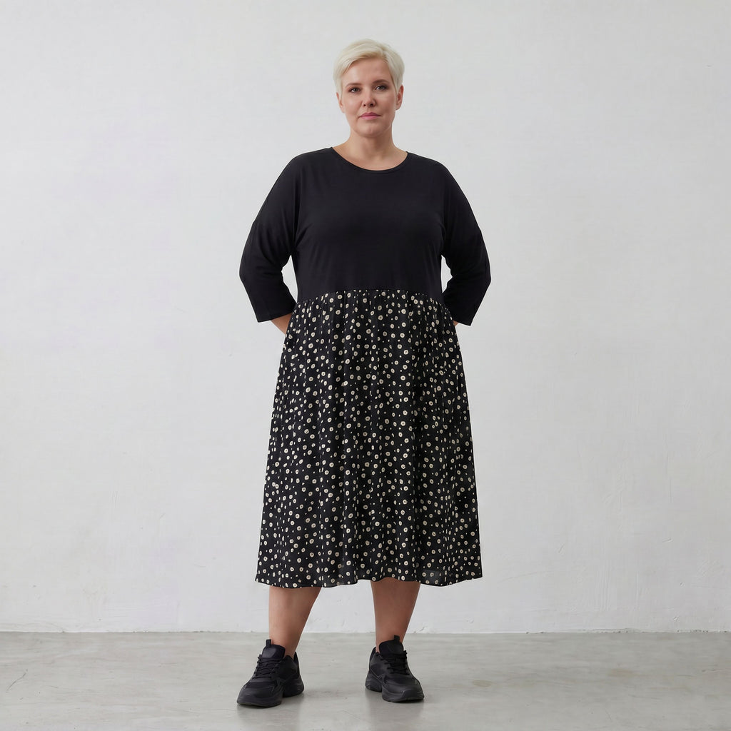 AKH 5911 Kleid, Schwarz-Weiß