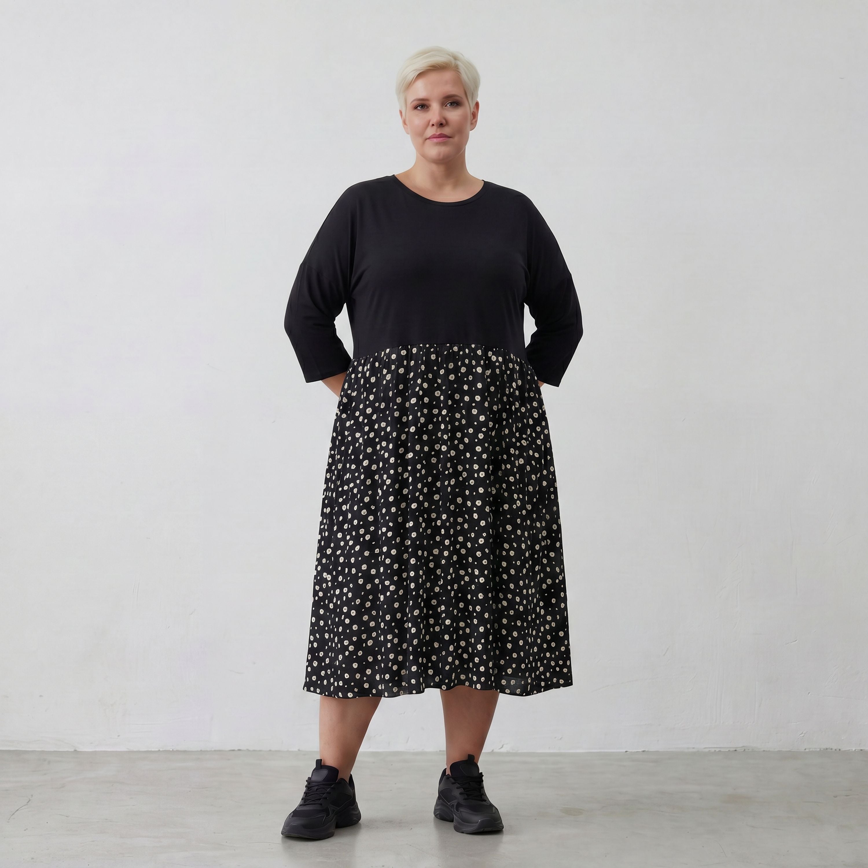 AKH 5911 Kleid, Schwarz-Weiß