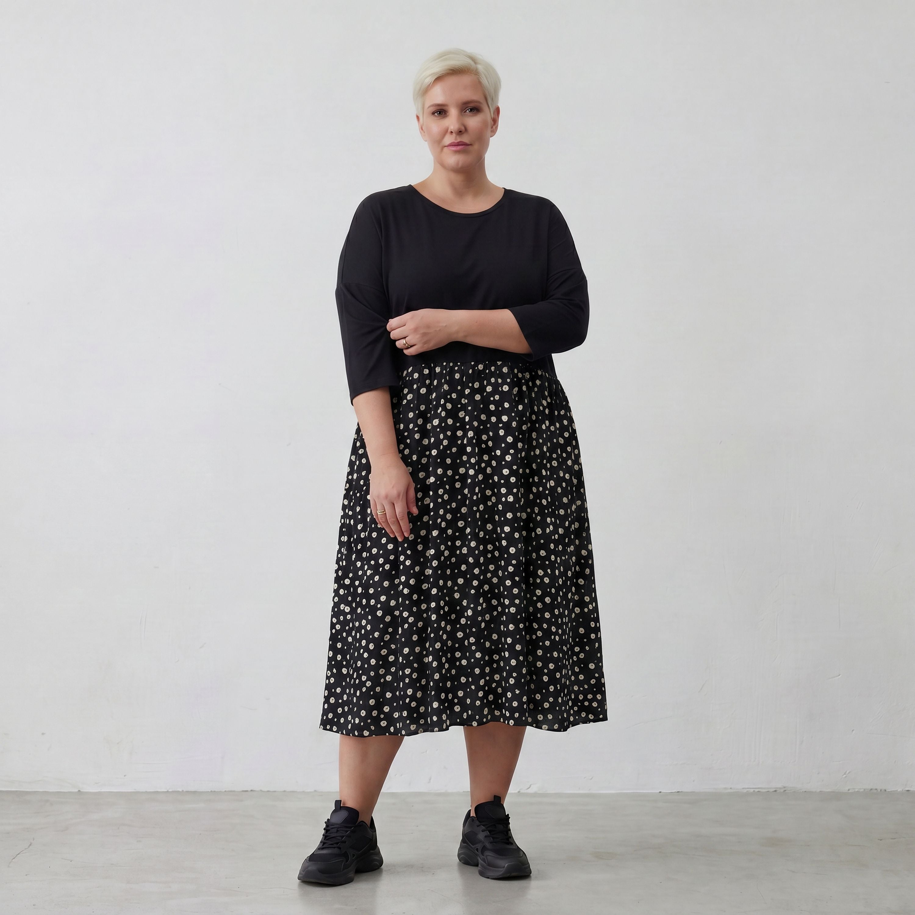 AKH 5911 Kleid, Schwarz-Weiß