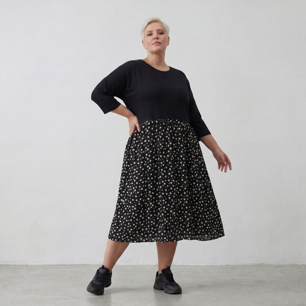 AKH 5911 Kleid, Schwarz-Weiß