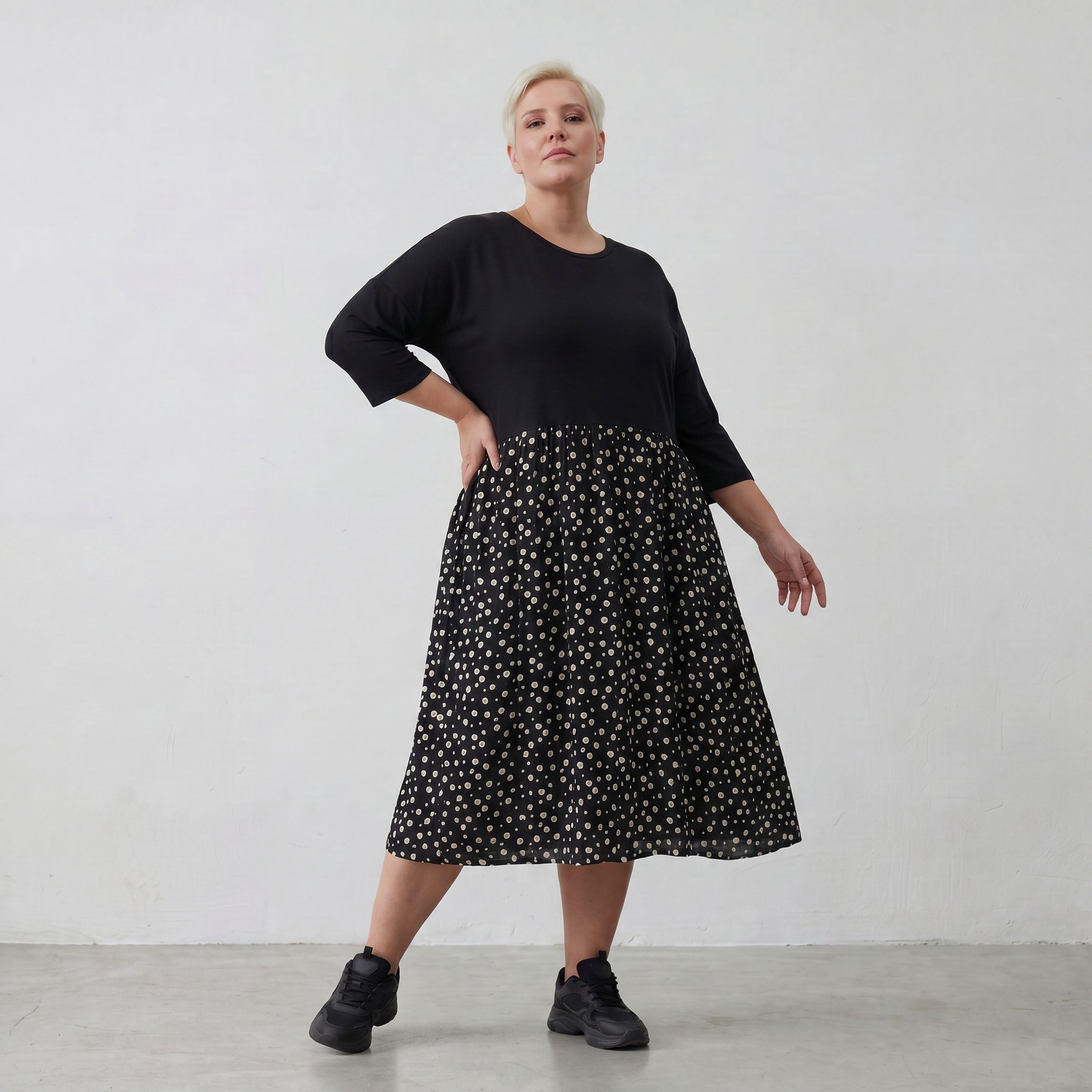AKH 5911 Kleid, Schwarz-Weiß