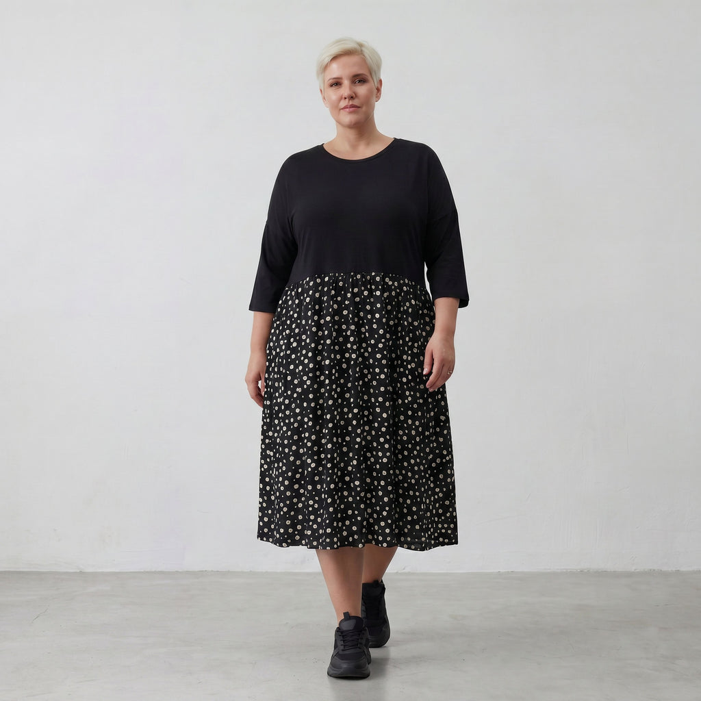AKH 5911 Kleid, Schwarz-Weiß