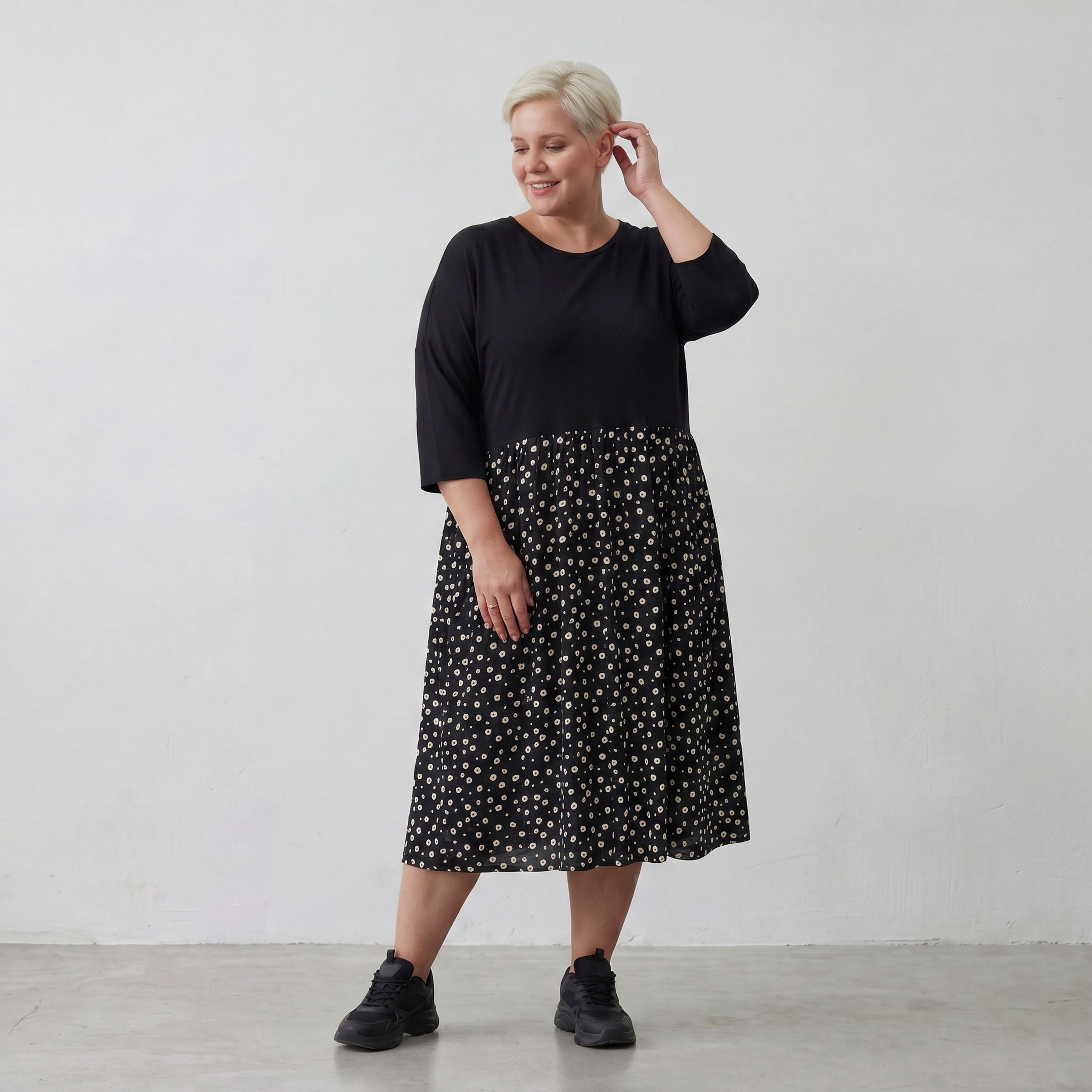 AKH 5911 Kleid, Schwarz-Weiß