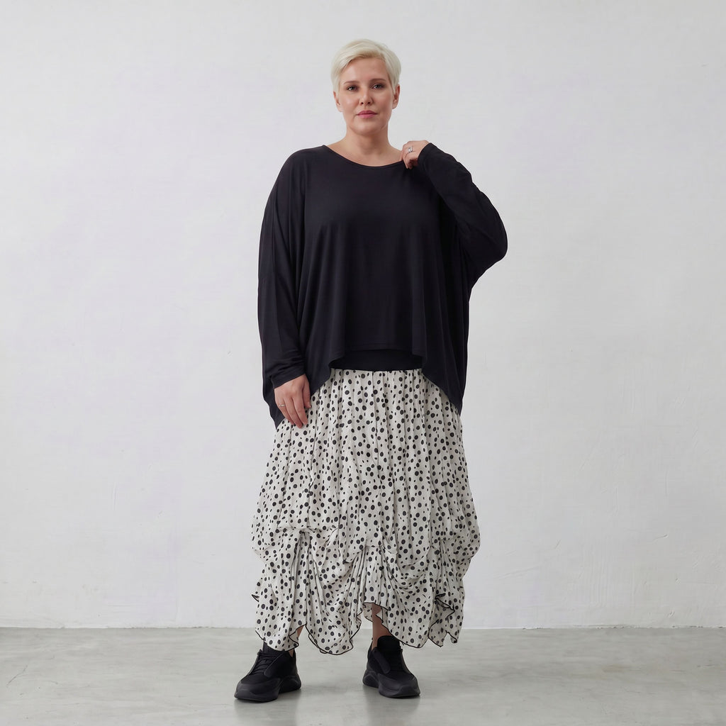 Jupe AKH 7559, blanc-noir