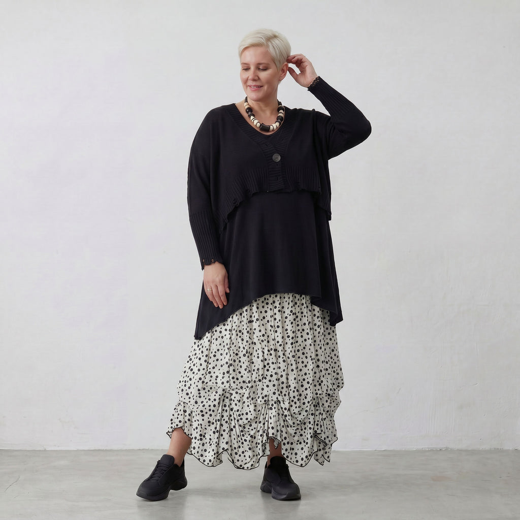 Jupe AKH 7559, blanc-noir
