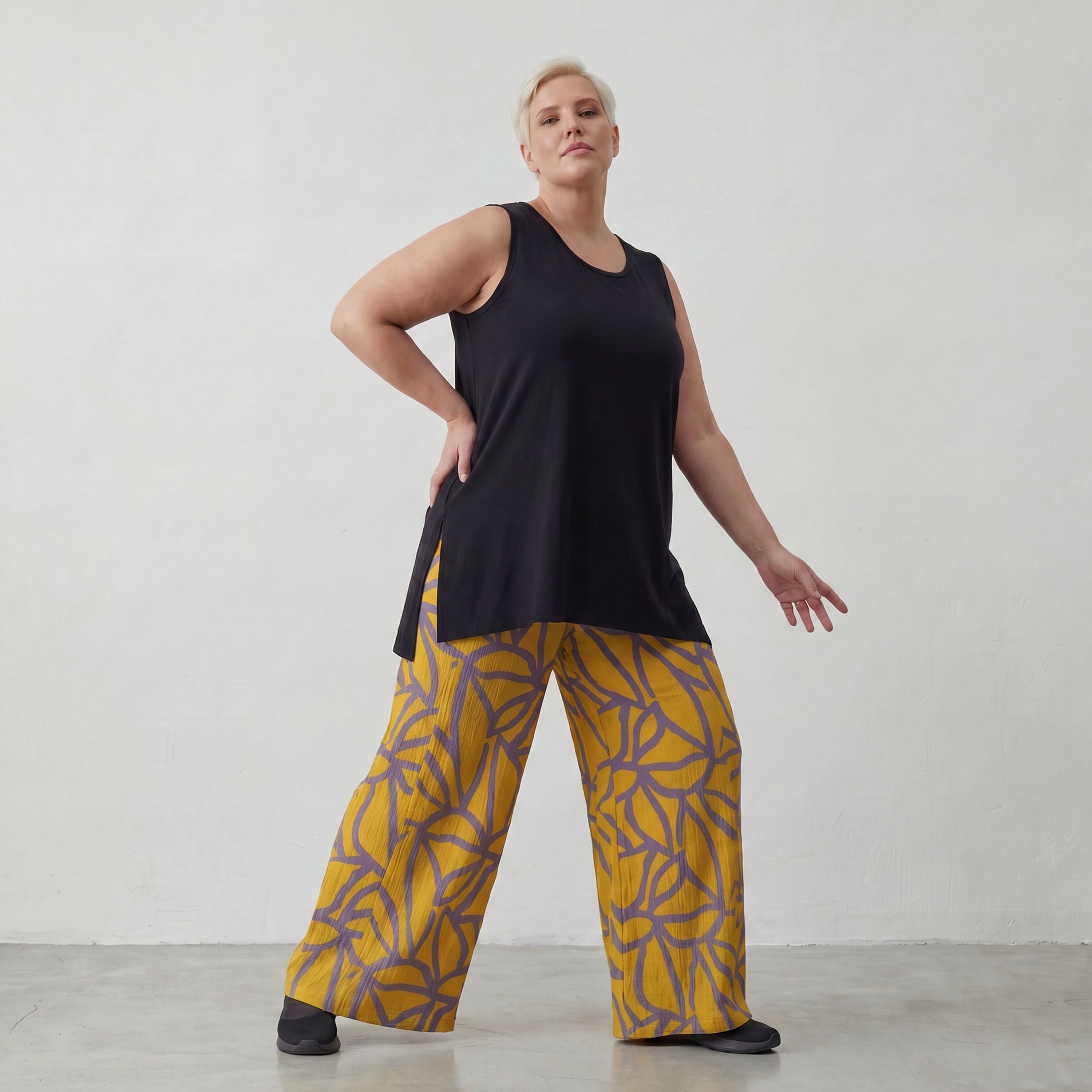 AKH Fashion Hose 6927 Dani, Gelb/Fliedergrau