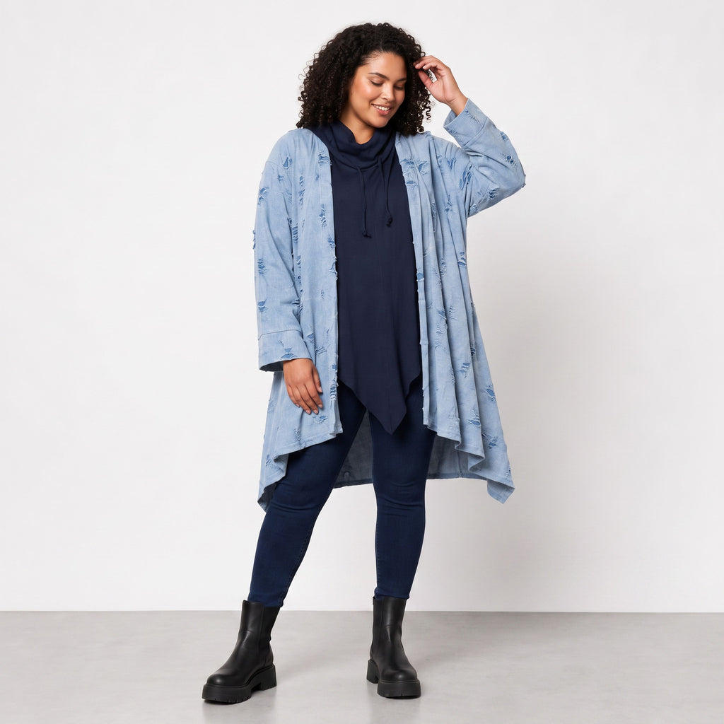 Papita · Cardigan · DestroyedStar · 7040 · JeansBlue