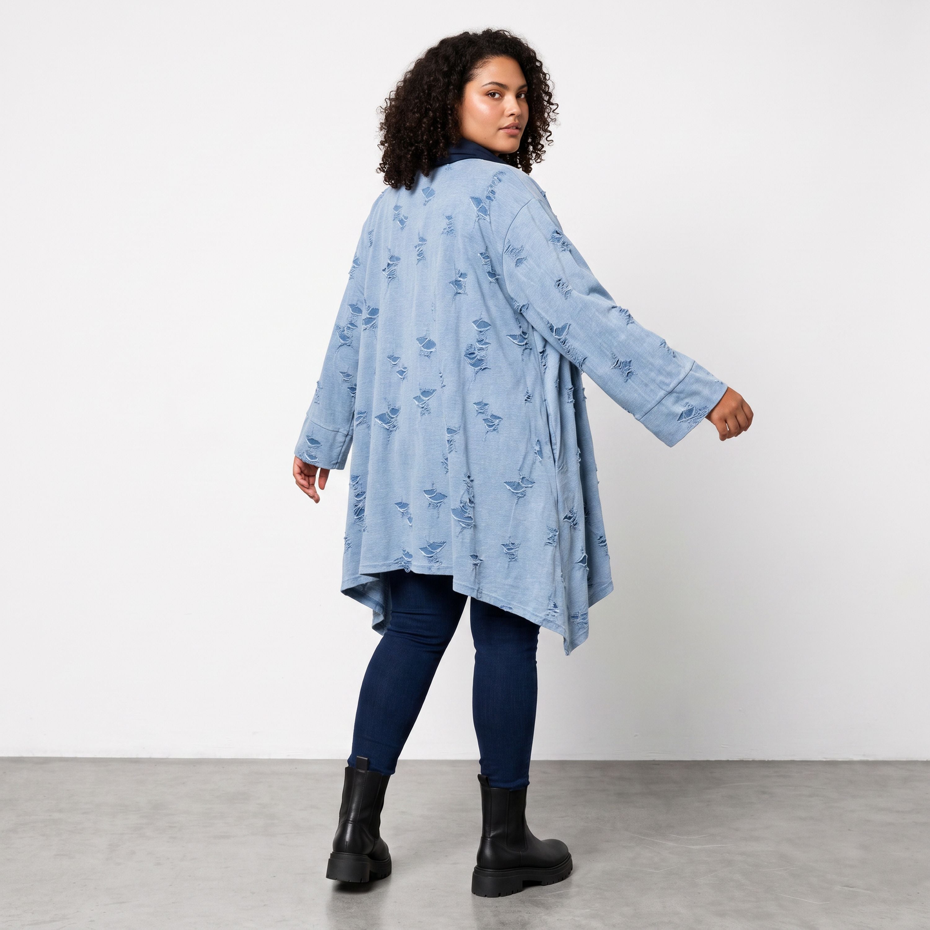 Papita · Cardigan · DestroyedStar · 7040 · JeansBlue