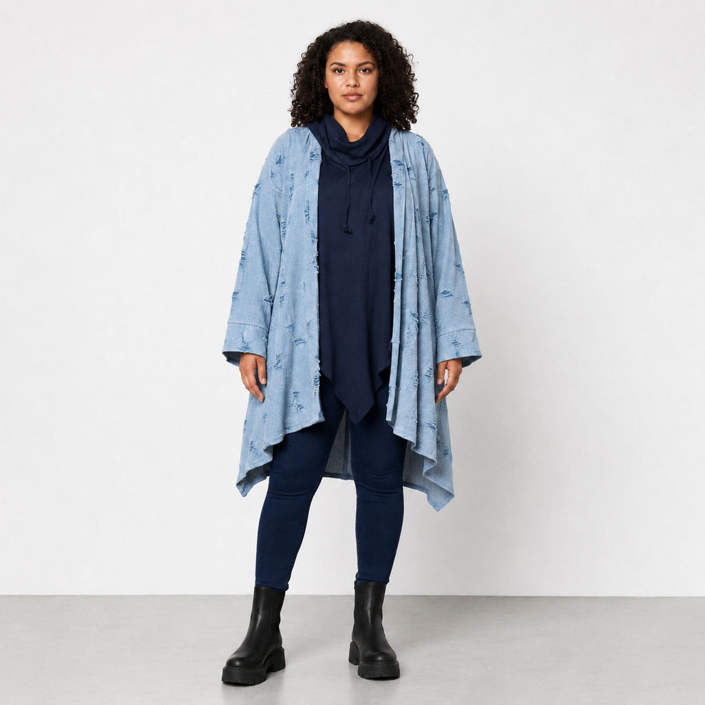 Papita · Cardigan · DestroyedStar · 7040 · JeansBlue