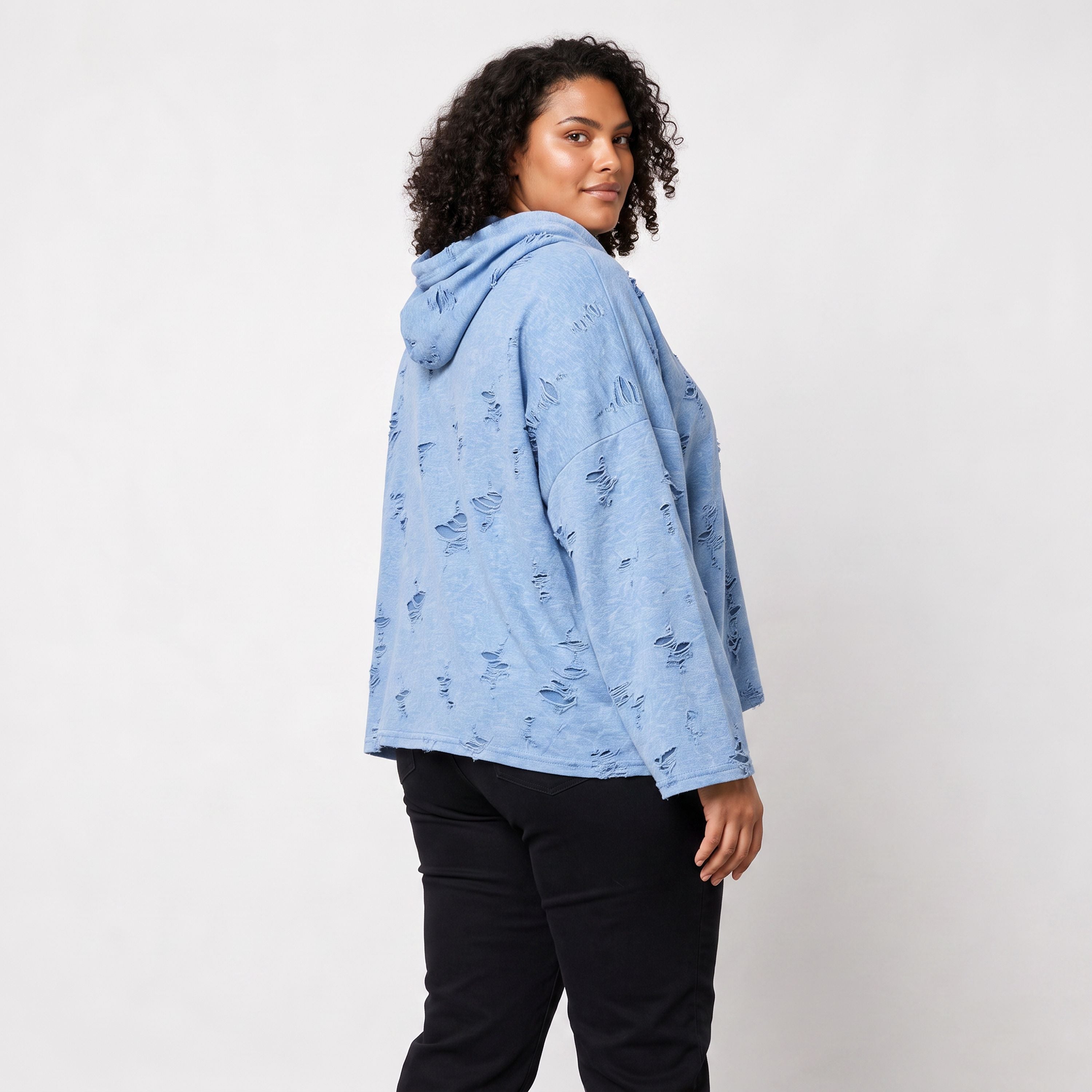 Papita · Hoody · DestroyedStar · 7253 · JeansBlue