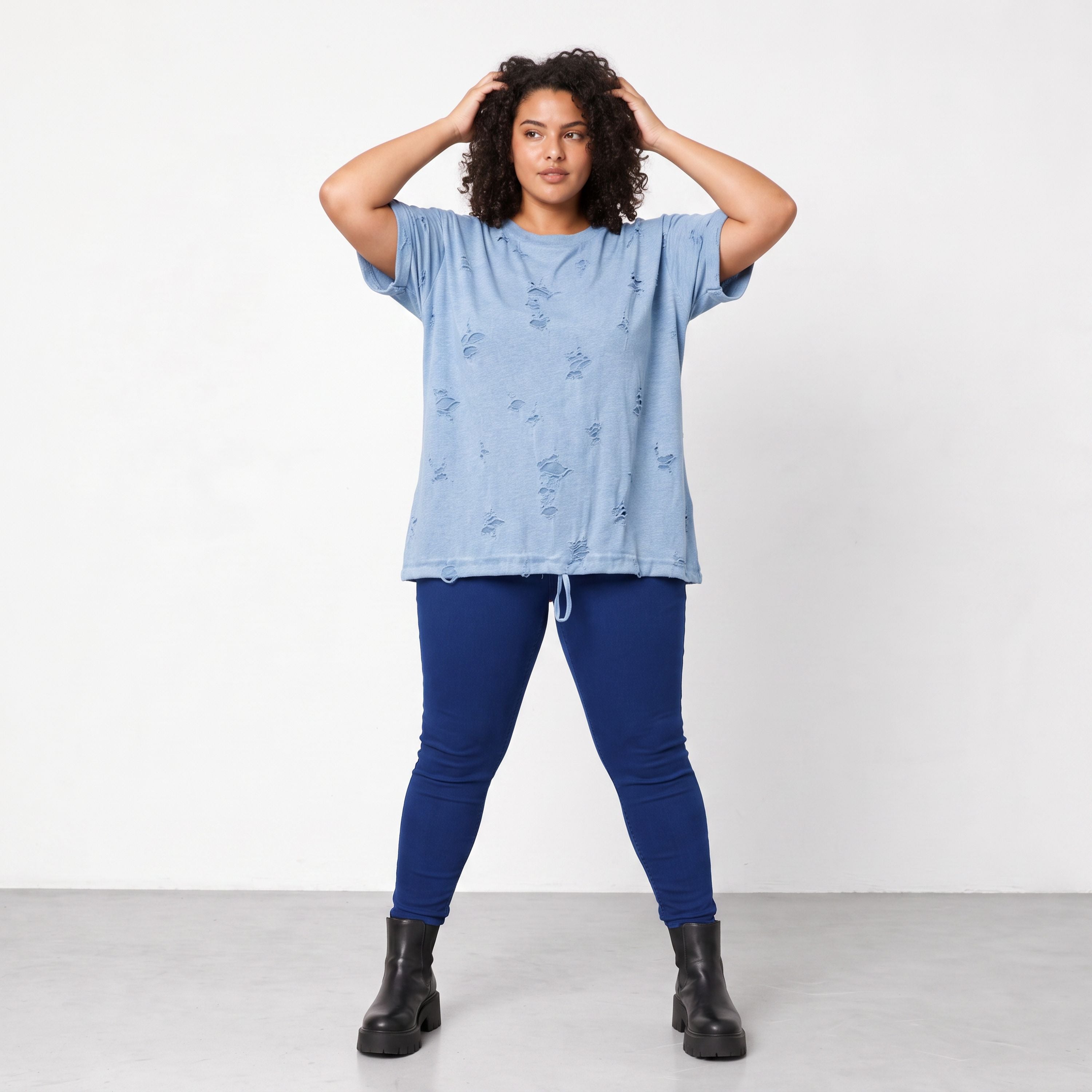 Papita · Shirt · DestroyedStar · 7255 · JeansBlue