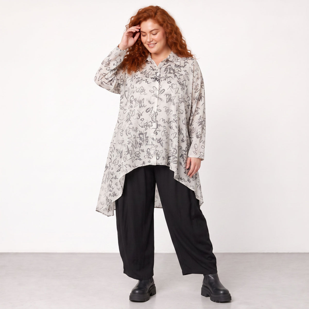 AKH Premium · Blouse · Divina · 7149 · White/Grey