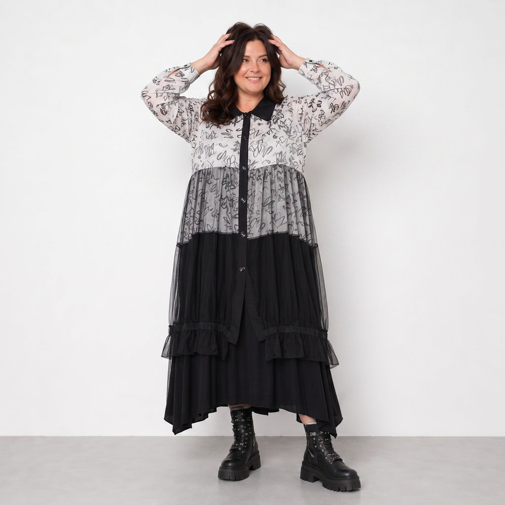 AKH Premium · Blouse · Divina · 7136 · White/Grey