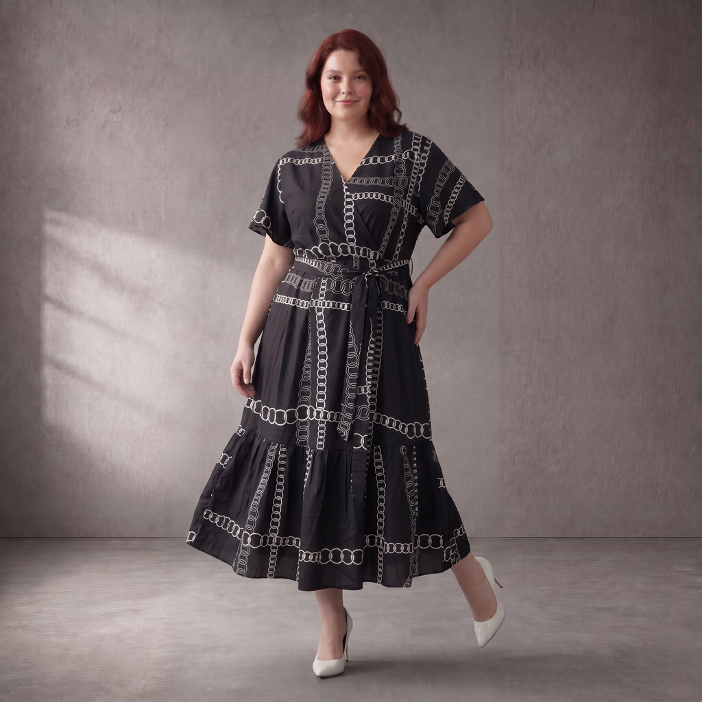 Pomme Rouge · Kleid · C6552 · Geometrisch · Schwarz/Weiß
