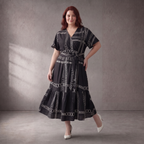 Pomme Rouge · Kleid · C6552 · Geometrisch · Schwarz/Weiß