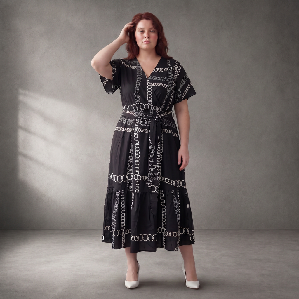 Pomme Rouge · Kleid · C6552 · Geometrisch · Schwarz/Weiß