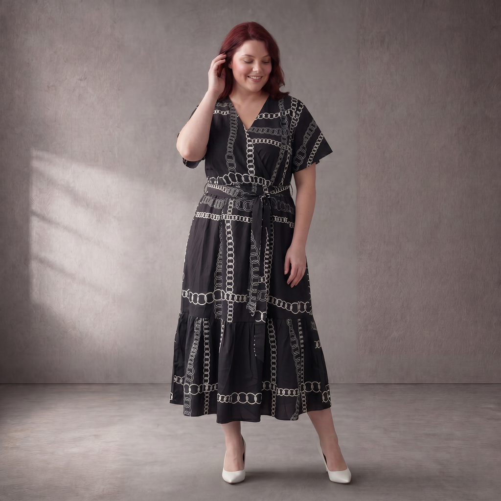 Pomme Rouge · Kleid · C6552 · Geometrisch · Schwarz/Weiß