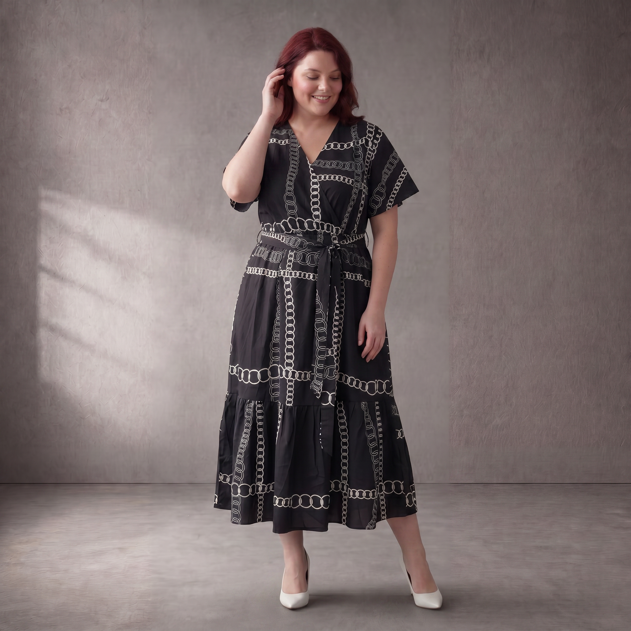 Pomme Rouge · Kleid · C6552 · Geometrisch · Schwarz/Weiß