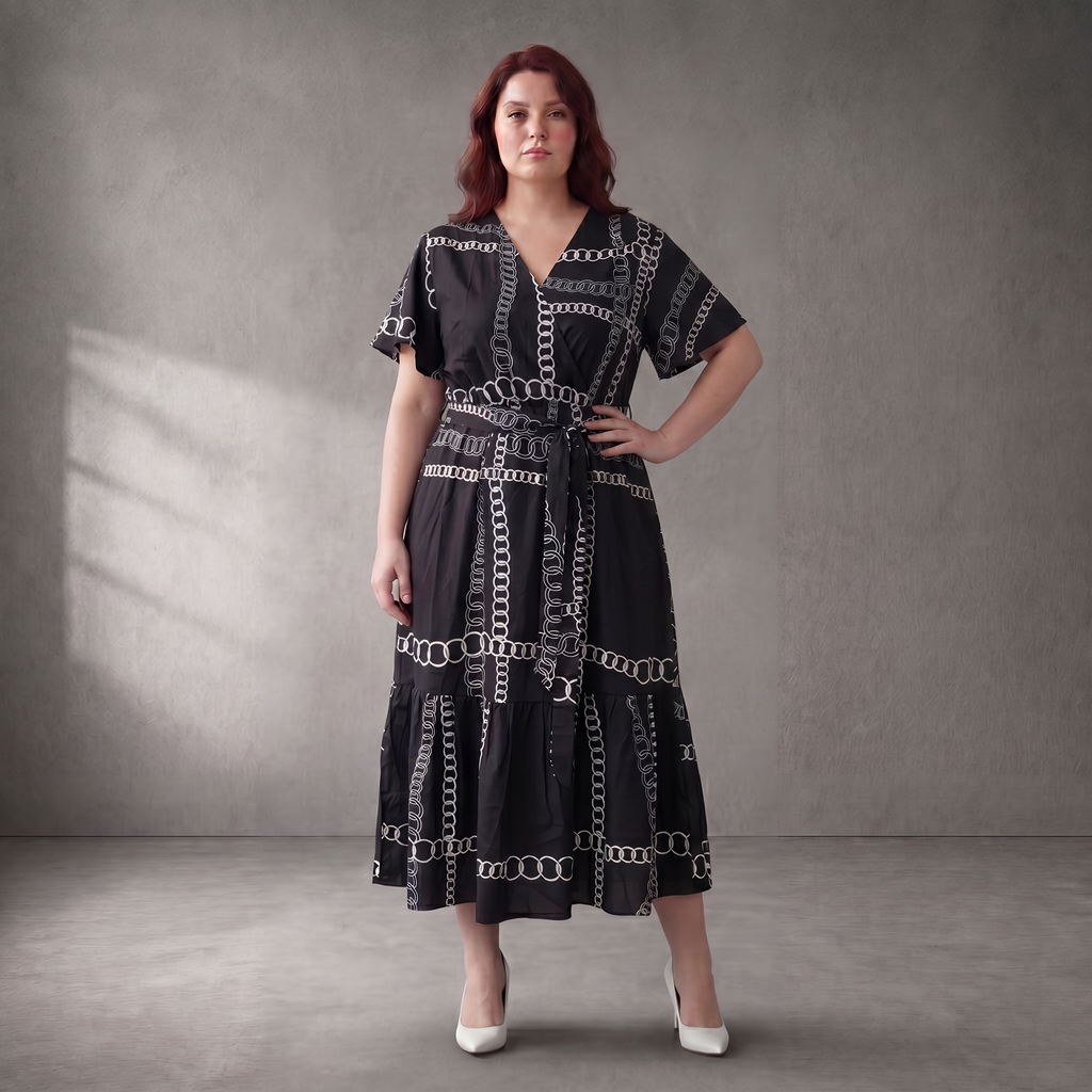 Pomme Rouge · Kleid · C6552 · Geometrisch · Schwarz/Weiß