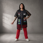 Funky Diva Netz-Shirt Kurzarm mit Rundhals – leicht & stylish
