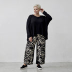 AKH 8069 Trousers, Black-Ecru