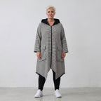 Leichter A-Linien-Mantel mit Kapuze im Crinkle-Look