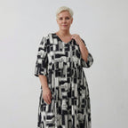 AKH Fashion Kleid 6948 Gissa, Schwarz/Weiß